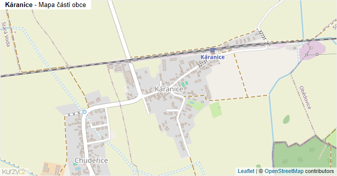 Káranice - mapa části obce