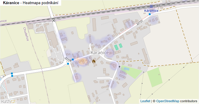 Káranice - mapa podnikání