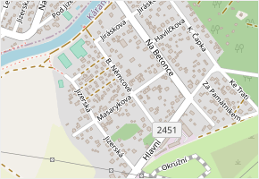 B. Němcové v obci Káraný - mapa ulice