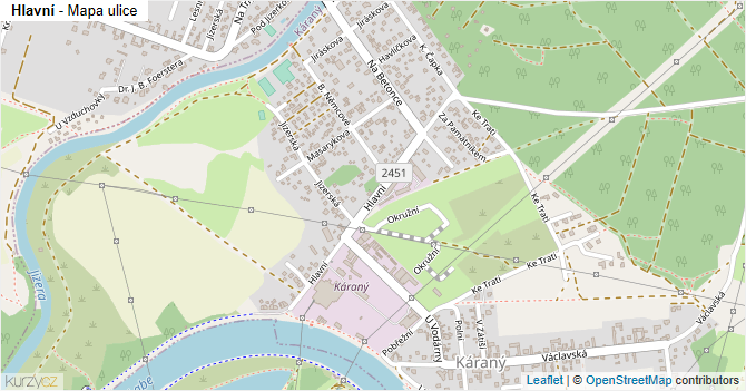 Hlavní - mapa ulice