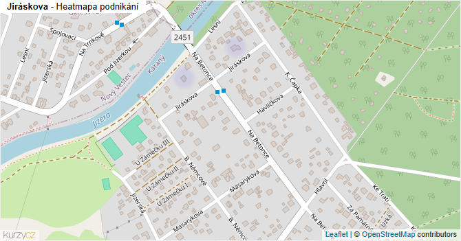 Jiráskova - mapa podnikání