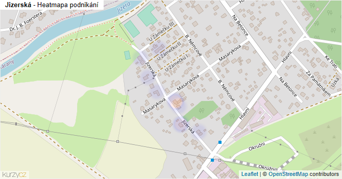 Jizerská - mapa podnikání