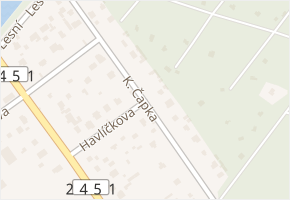 K. Čapka v obci Káraný - mapa ulice