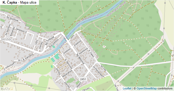 K. Čapka - mapa ulice