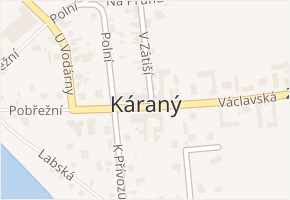 Káraný v obci Káraný - mapa části obce