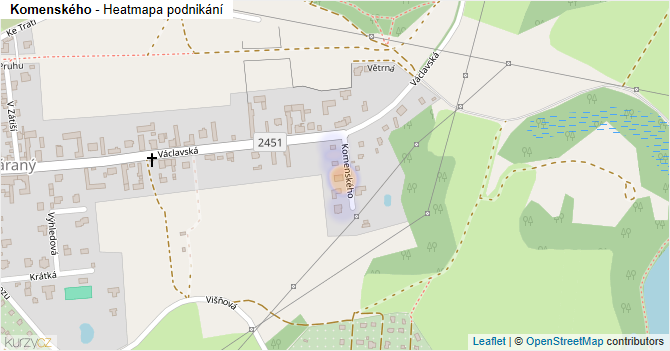 Komenského - mapa podnikání