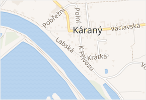 Labská v obci Káraný - mapa ulice