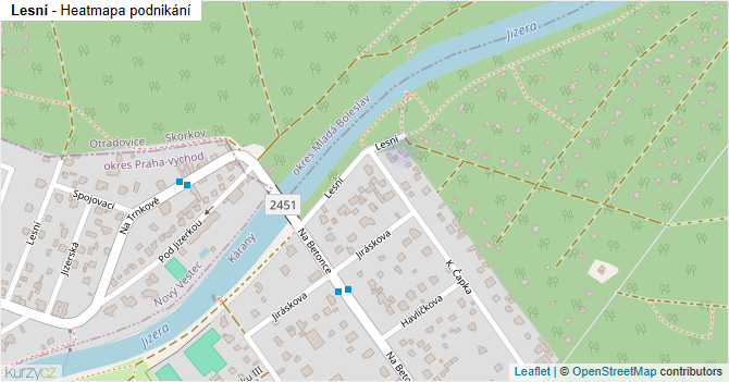 Lesní - mapa podnikání