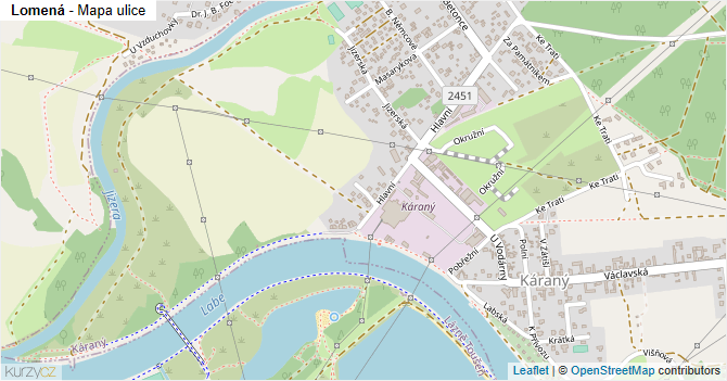 Lomená - mapa ulice