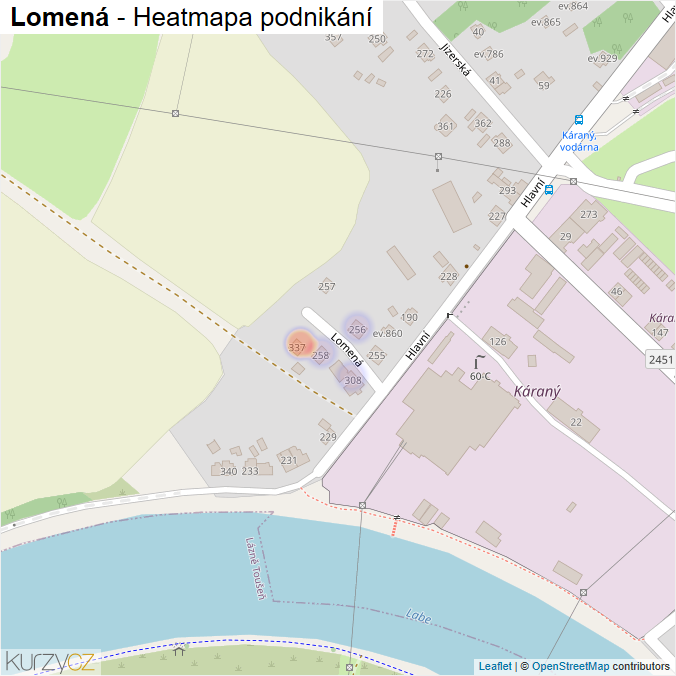 Mapa Lomená - Firmy v ulici.