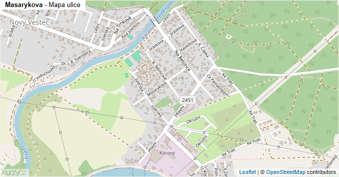 Masarykova - mapa ulice