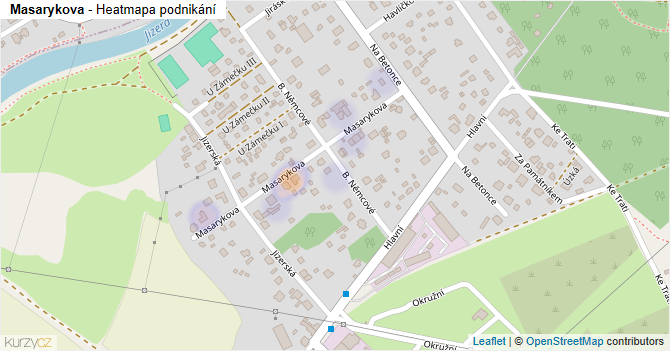 Masarykova - mapa podnikání