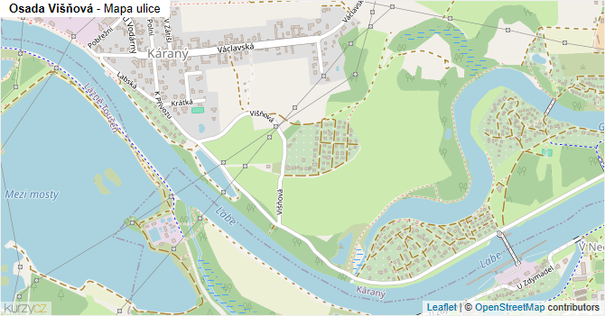 Osada Višňová - mapa ulice