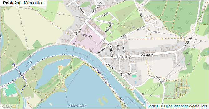 Pobřežní - mapa ulice