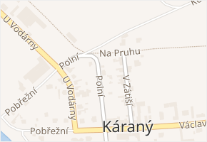 Polní v obci Káraný - mapa ulice