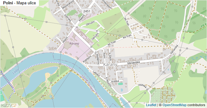 Polní - mapa ulice