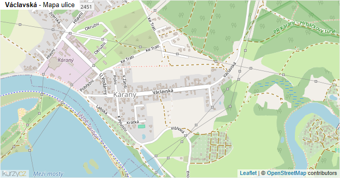 Václavská - mapa ulice
