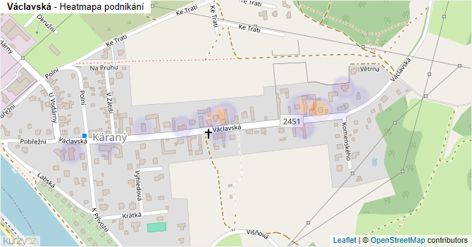 Václavská - mapa podnikání