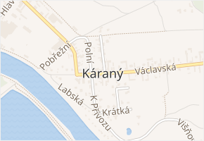Větrná v obci Káraný - mapa ulice