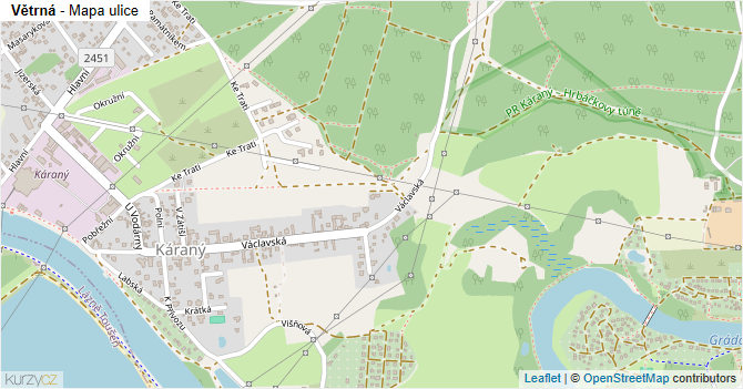 Větrná - mapa ulice
