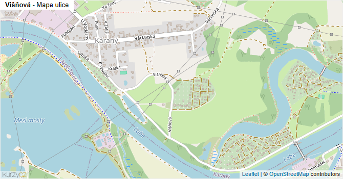 Višňová - mapa ulice