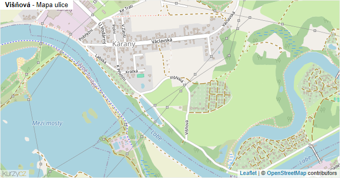 Višňová - mapa ulice