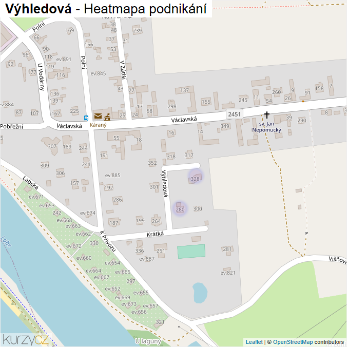 Mapa Výhledová - Firmy v ulici.