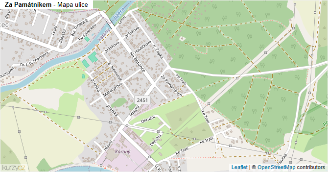 Za Památníkem - mapa ulice