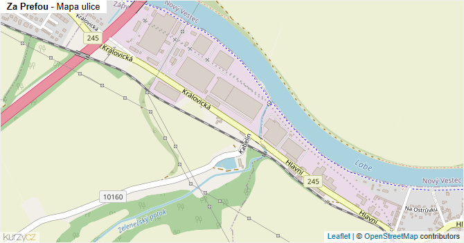 Za Prefou - mapa ulice