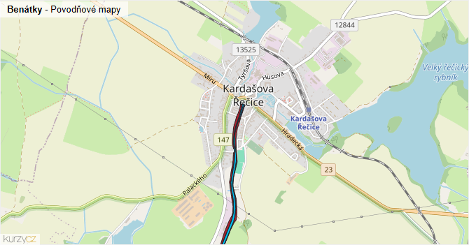 Benátky - záplavové mapy stoleté vody