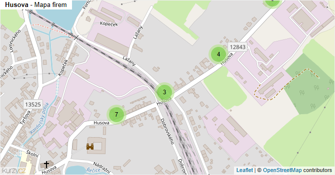 Husova - mapa firem