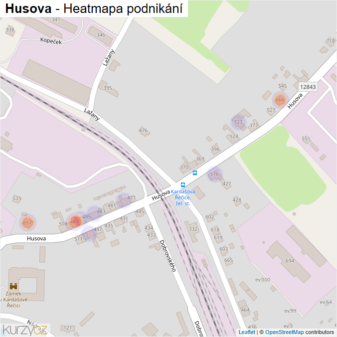 Mapa Husova - Firmy v ulici.