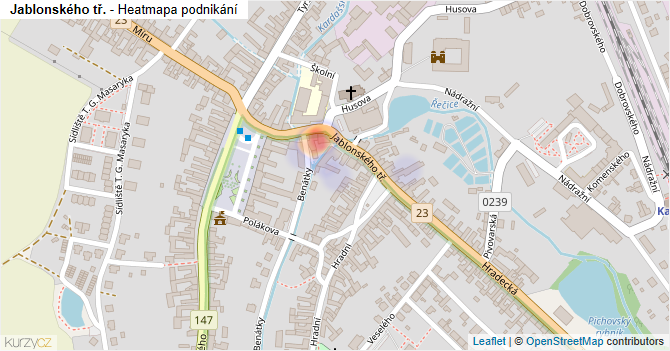 Jablonského tř. - mapa podnikání