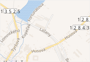 Lažany v obci Kardašova Řečice - mapa ulice