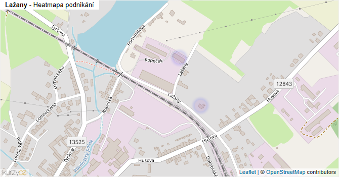 Lažany - mapa podnikání