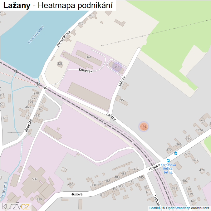 Mapa Lažany - Firmy v ulici.