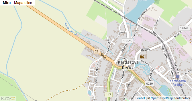 Míru - mapa ulice