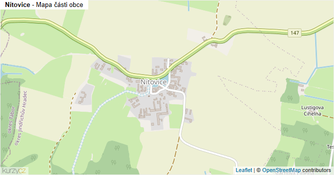 Nítovice - mapa části obce