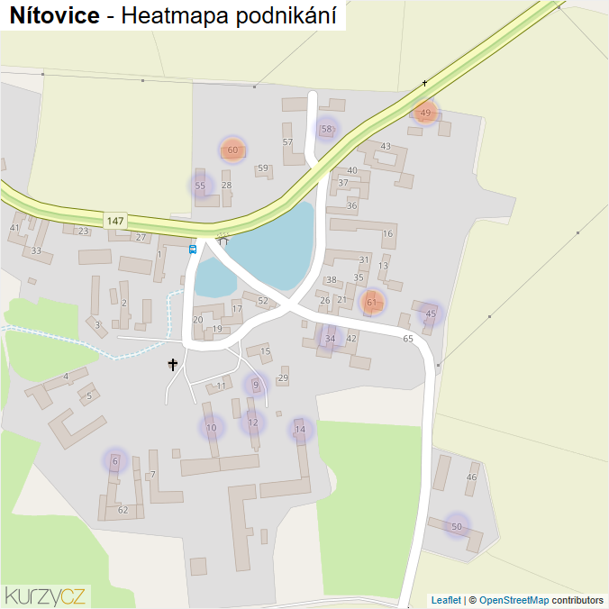 Mapa Nítovice - Firmy v části obce.