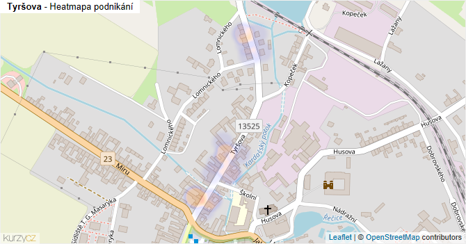 Tyršova - mapa podnikání