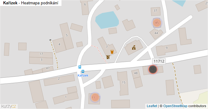 Kařízek - mapa podnikání