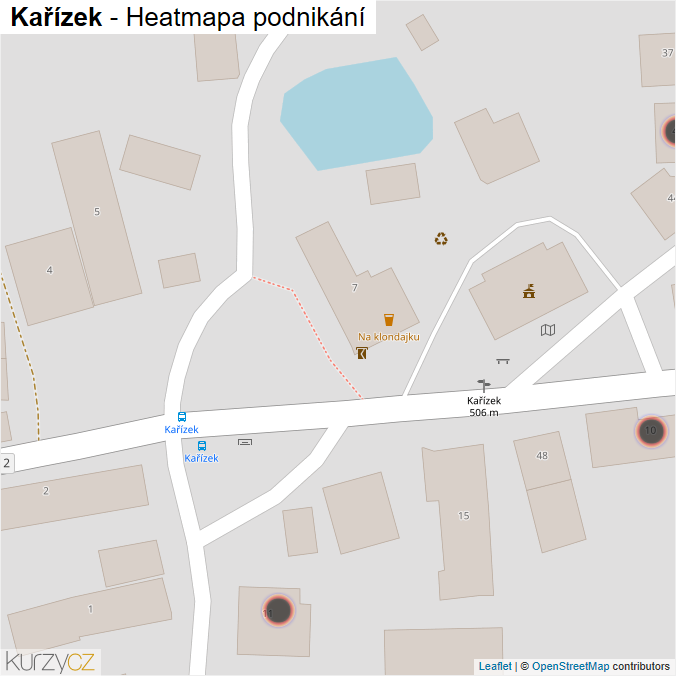 Mapa Kařízek - Firmy v obci.