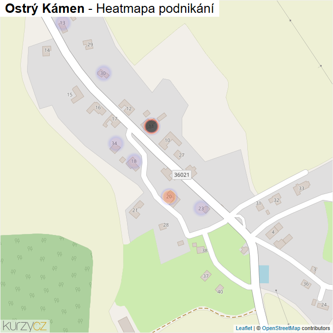 Mapa Ostrý Kámen - Firmy v části obce.