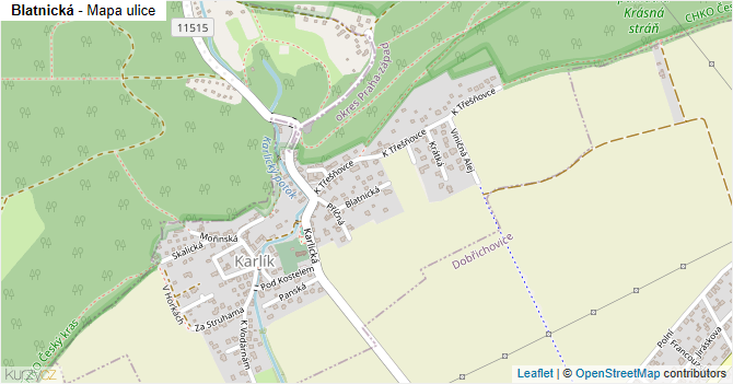 Blatnická - mapa ulice