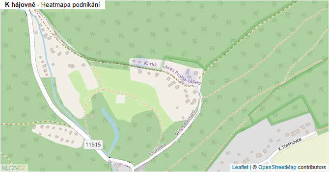 K hájovně - mapa podnikání