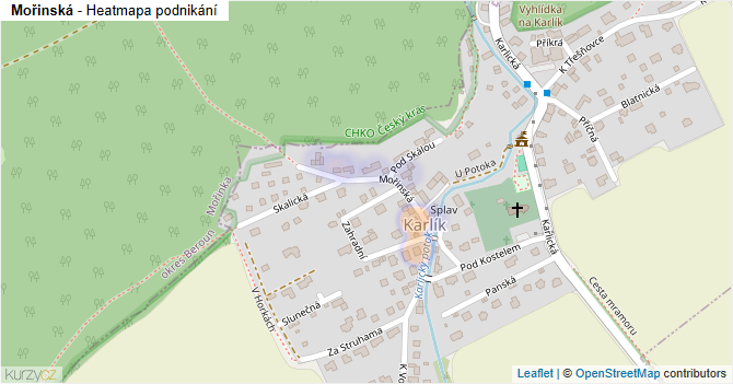 Mořinská - mapa podnikání