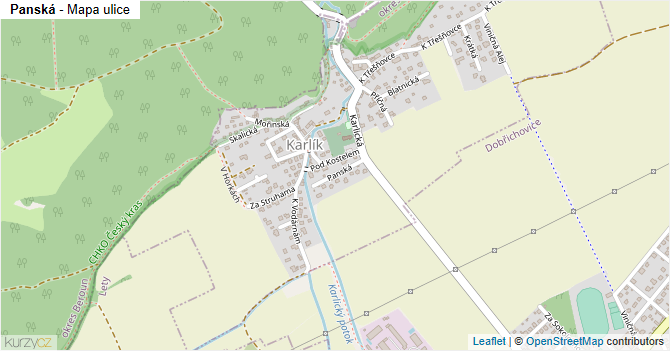 Panská - mapa ulice