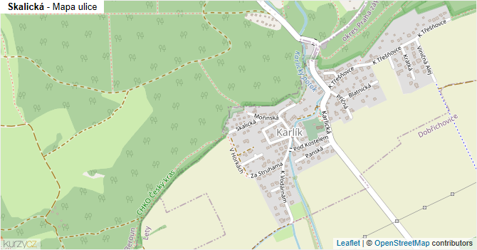 Skalická - mapa ulice