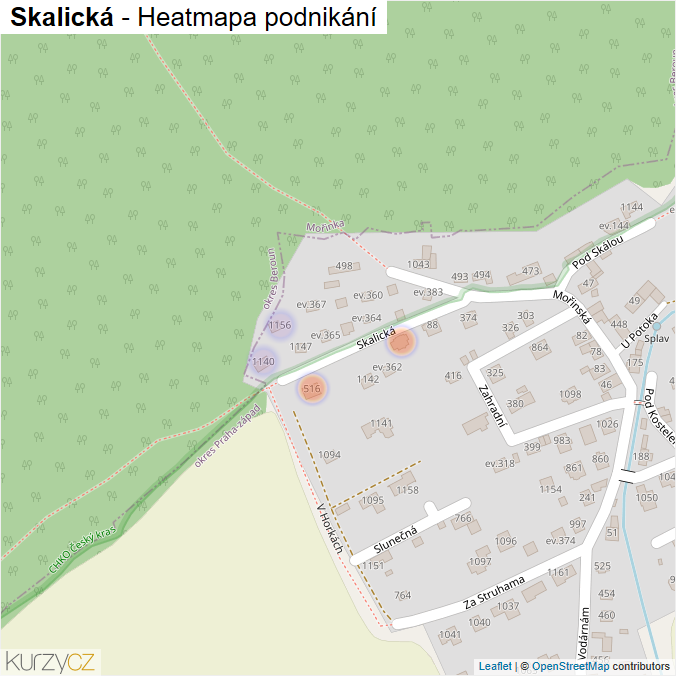 Mapa Skalická - Firmy v ulici.