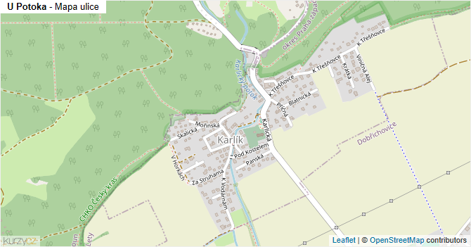 U Potoka - mapa ulice
